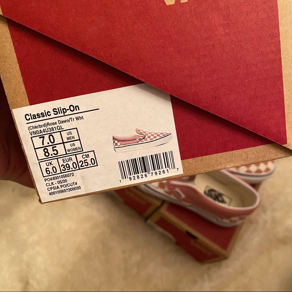 Vans original slip on blush pink checkerboard NWT - Picture 7 of 7